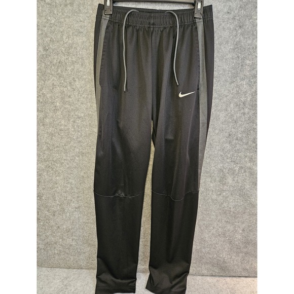 Nike Men's M Joggers Track Pants Ankle Zippers Black & Gray Stripe Drawstring - Picture 4 of 11